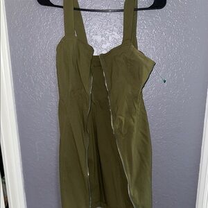 Iris Olive Green Zippered Top